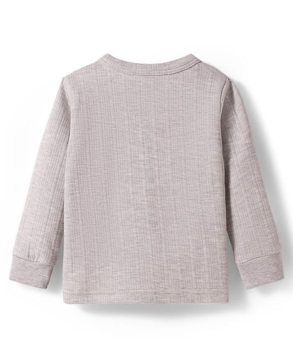 Babyhug Knit Full Sleeves Solid Colour Thermal Inner Wear - Light Grey