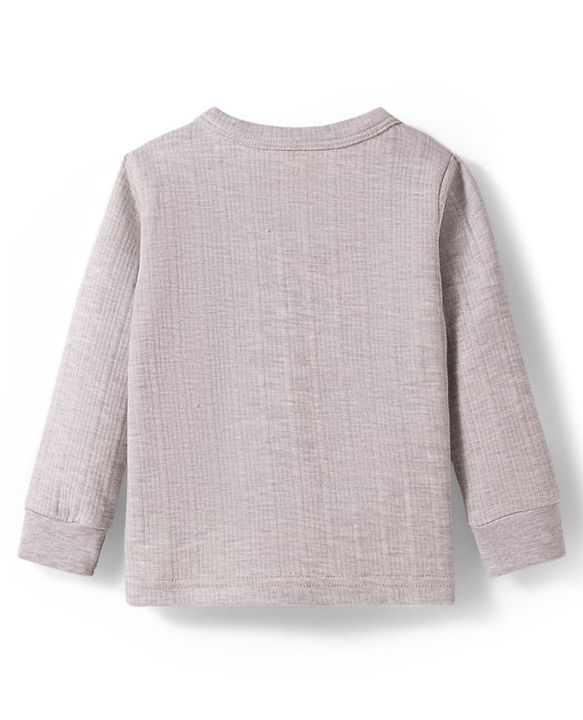 Babyhug Knit Full Sleeves Solid Colour Thermal Inner Wear - Light Grey