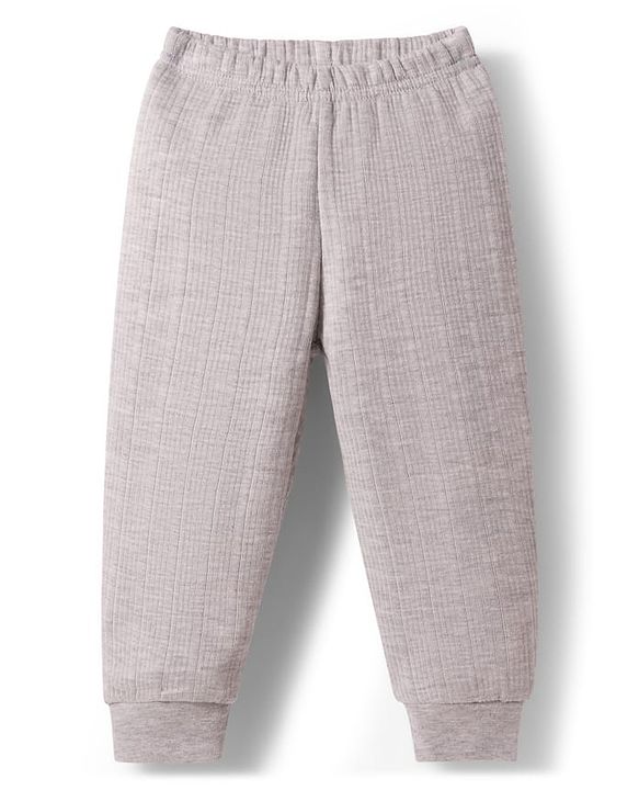 Babyhug Knit Full Sleeves Solid Colour Thermal Inner Wear - Light Grey