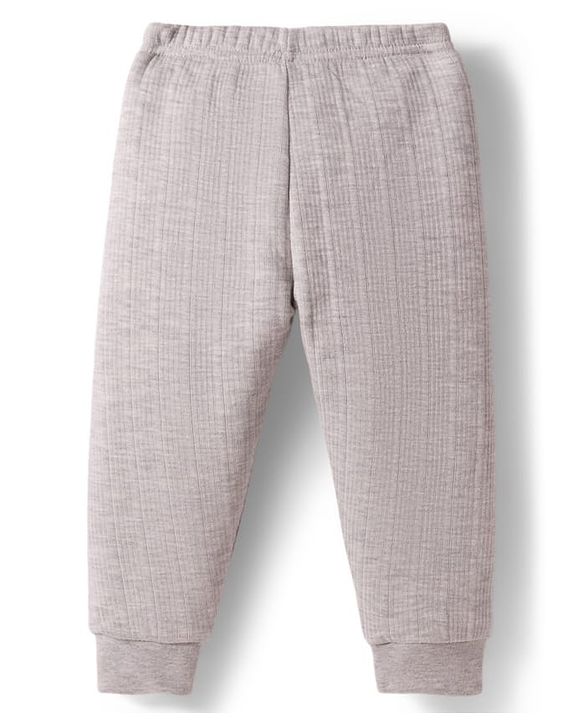 Babyhug Knit Full Sleeves Solid Colour Thermal Inner Wear - Light Grey