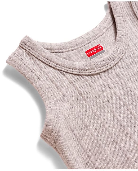Babyhug Knit Full Sleeves Solid Colour Thermal Inner Wear - Light Grey