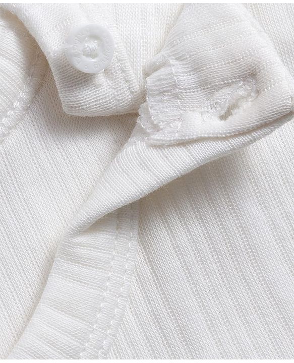 Babyhug Knit Full Sleeves Solid Color Pullover & Sleeveless Thermal Vests & Pant Set - Offwhite