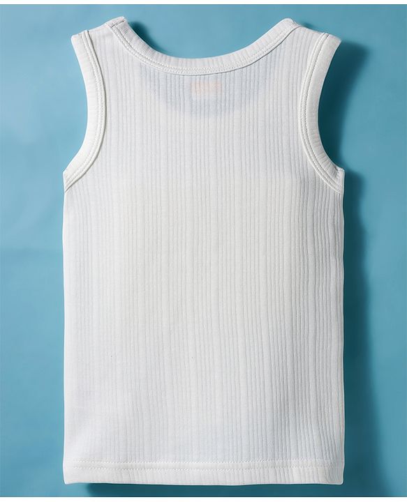 Babyhug Knit Full Sleeves Solid Color Pullover & Sleeveless Thermal Vests & Pant Set - Offwhite