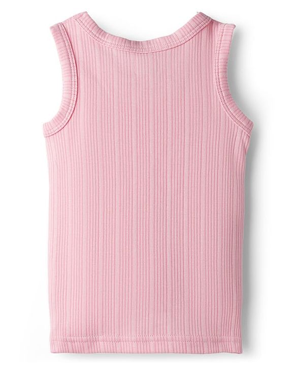 Babyhug Knit Full Sleeves Solid Color Pullover & Sleeveless Thermal Vest & Pant Set - Pink