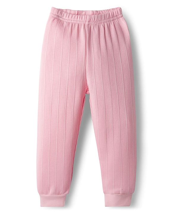 Babyhug Knit Full Sleeves Solid Color Pullover & Sleeveless Thermal Vest & Pant Set - Pink