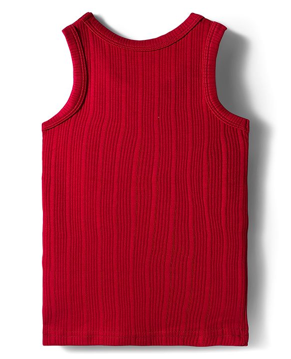Babyhug Knit Solid Coloured Thermal Set With Vest - Red