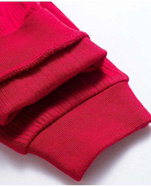 Babyhug Knit Solid Coloured Thermal Set With Vest - Red