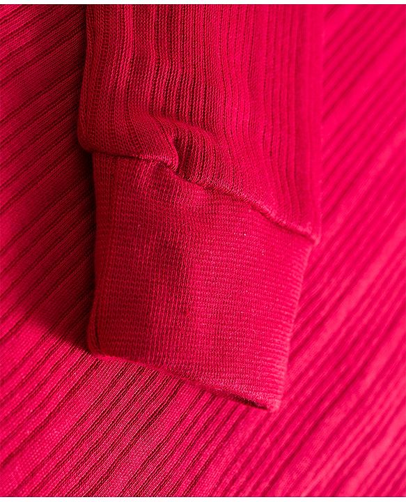 Babyhug Knit Solid Coloured Thermal Set With Vest - Red