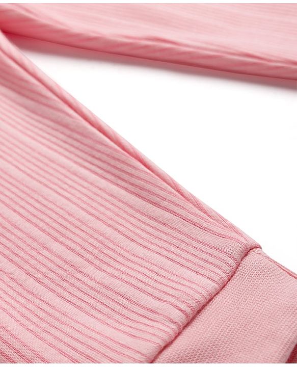 Babyhug Knit Full Length Solid Colour Thermal Inner Wear Leggings Pack Of 2 - Pink & Light Blue