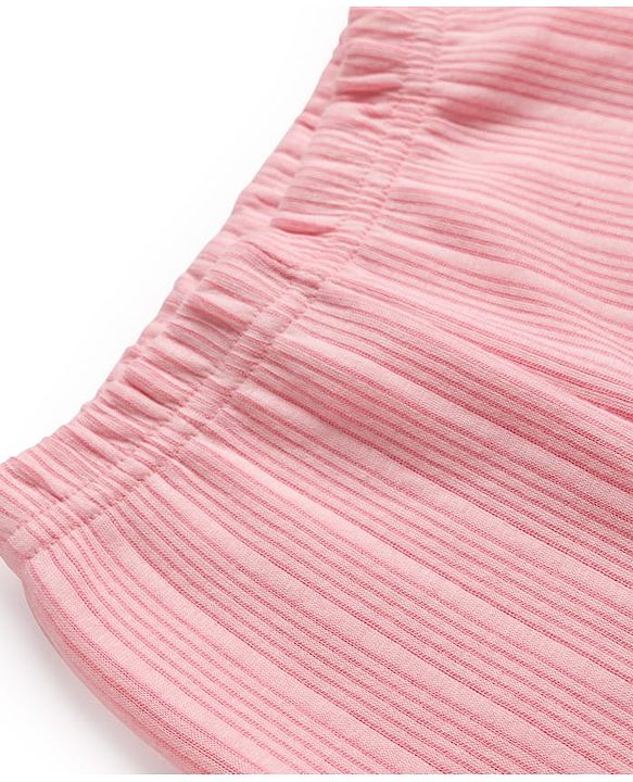 Babyhug Knit Full Length Solid Colour Thermal Inner Wear Leggings Pack Of 2 - Pink & Light Blue