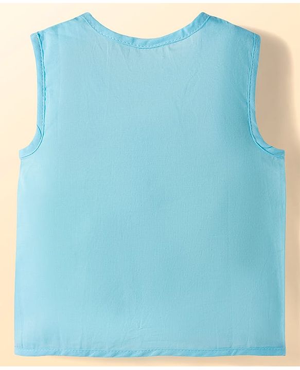 Babyhug 100% Cotton Cambric Woven Sleeveless Front Open Jhablas with Polka Dot & Floral Print Pack of 3 - White Pink & Light Blue