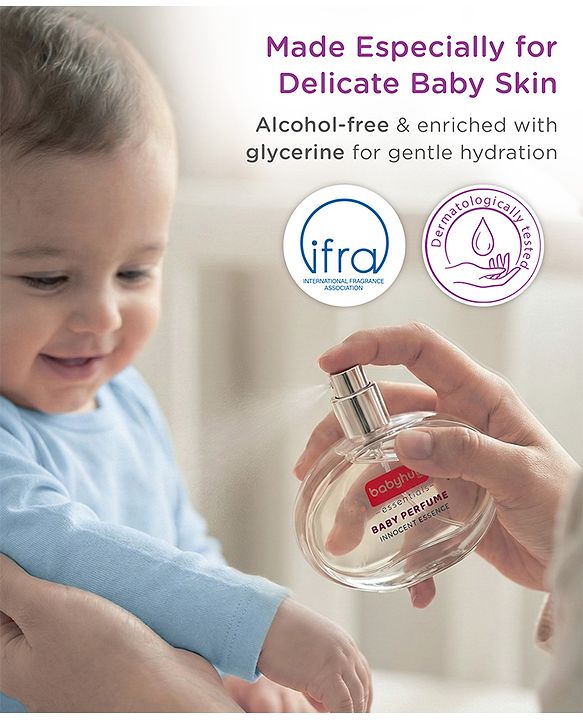 Babyhug Essential Baby Perfume Innocent Essence Dermatologist Tested, Alcohol Free, Unisex perfume with long lasting fragrance - 50 ml