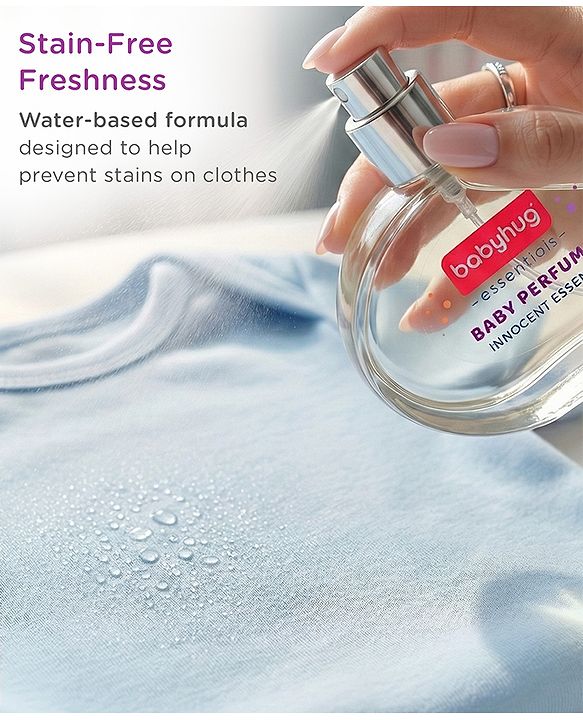 Babyhug Essential Baby Perfume Innocent Essence Dermatologist Tested, Alcohol Free, Unisex perfume with long lasting fragrance - 50 ml
