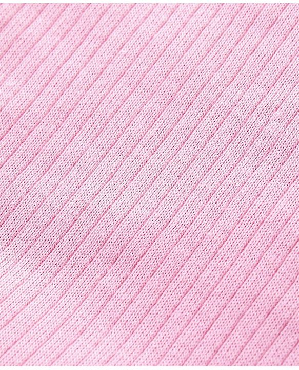 Babyhug Cotton Knit Full Sleeves Solid Color Thermal Vest & Pant Set - Pink