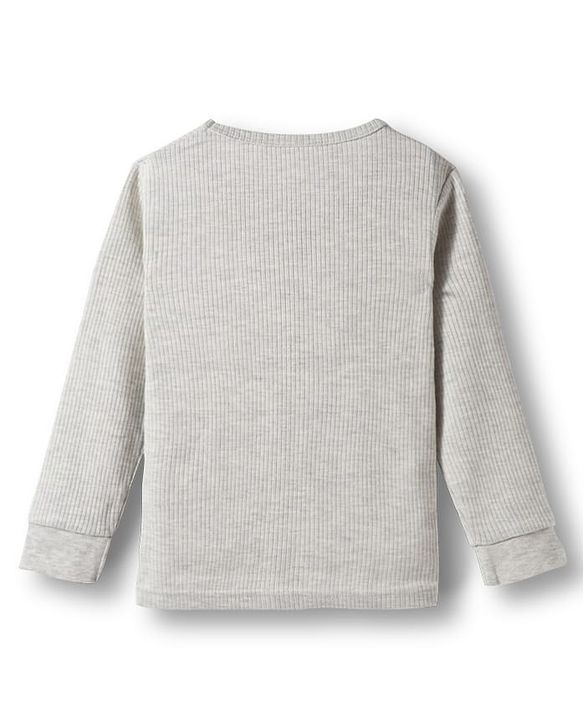 Babyhug Knit Full Sleeves Solid Color Thermal Vests Pack of 2 - Light Grey