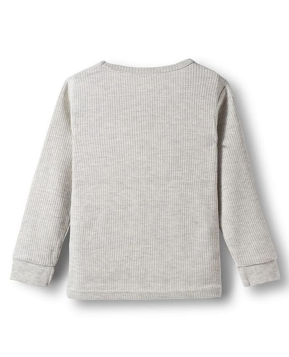 Babyhug Knit Full Sleeves Solid Color Thermal Vests Pack of 2 - Light Grey