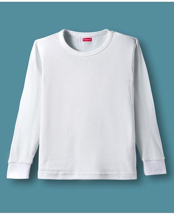 Babyhug Knit Solid Coloured Pullover & Front open Thermal   Vests Pack Of 2 - Offwhite