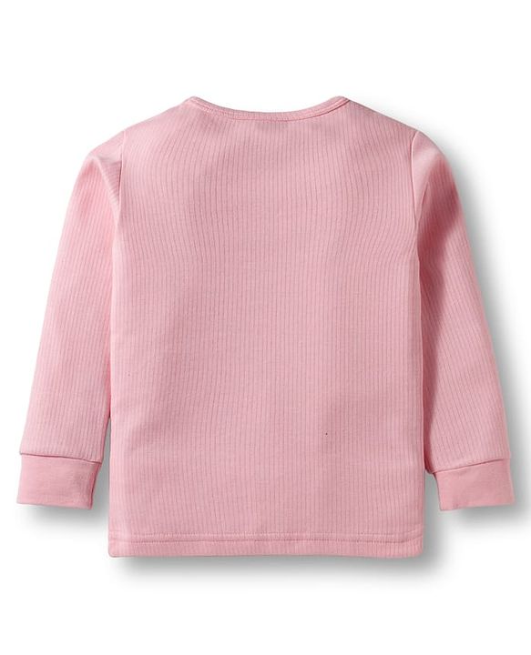 Babyhug Cotton Knit Full Sleeves Thermal Inner Wear Pullover Front Open Pack of 2 - Pink