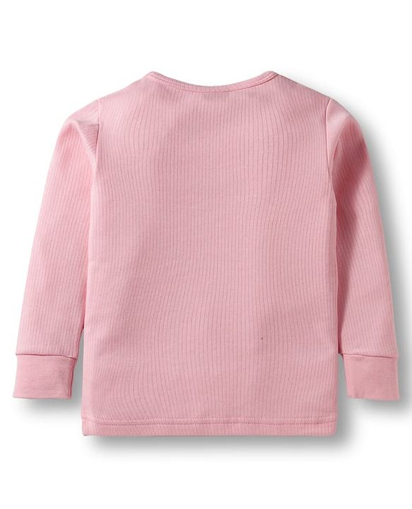 Babyhug Cotton Knit Full Sleeves Thermal Inner Wear Pullover Front Open Pack of 2 - Pink
