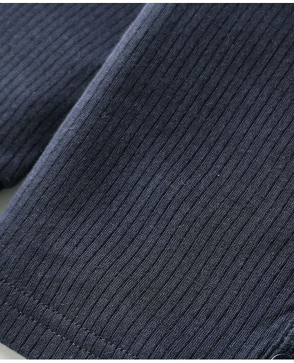 Babyhug Cotton Knit Full Sleeves Solid Colour Thermal Inner Wear Pack Of 2 - Navy Blue