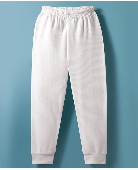 Babyhug Knit Full Sleeves Solid Color Pullover & Sleeveless Thermal Vests & Pant Set - Offwhite