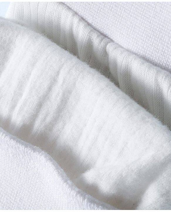 Babyhug Knit Full Sleeves Solid Color Pullover & Sleeveless Thermal Vests & Pant Set - Offwhite