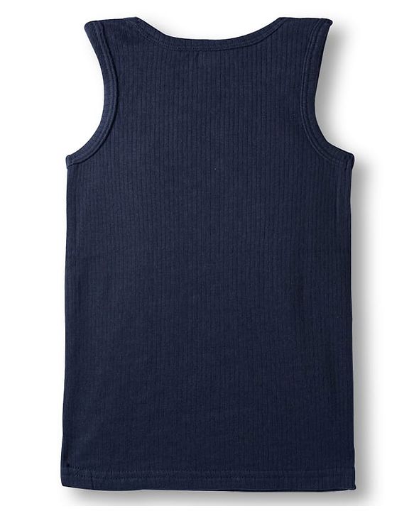 Babyhug Knit Solid Color Full Sleeves Pullover & Sleeveless Thermal Vest & Pant Set - Navy Blue
