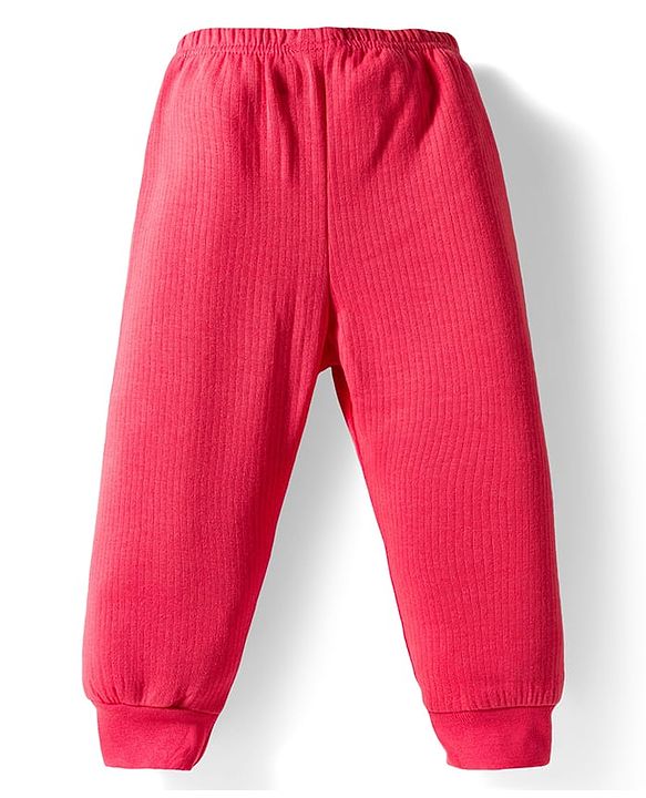 Babyhug Knit Full Sleeves Solid Pullover Thermal Set - Red