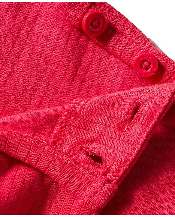 Babyhug Knit Full Sleeves Solid Pullover Thermal Set - Red