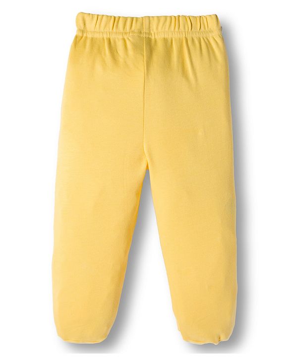Babyhug Cotton Knit Full Length Bootie Leggings With Polka Dot & Floral Print Pack Of 3 - White Pink & Yellow