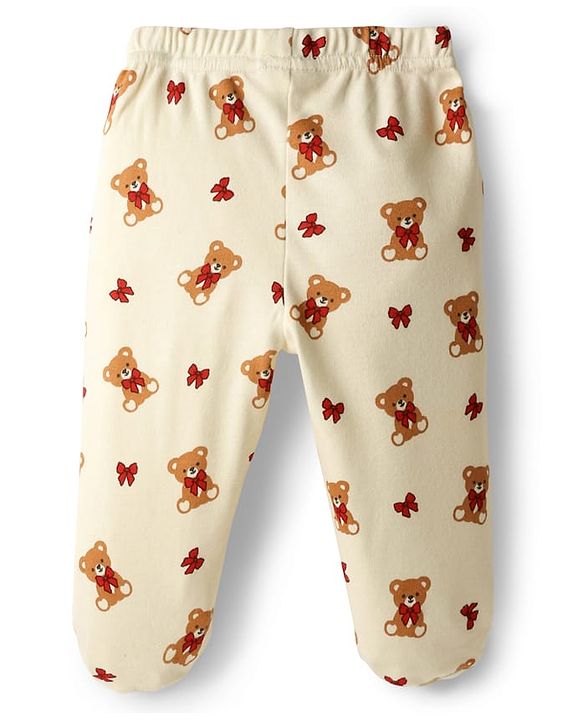 Babyhug Cotton Interlock Knit Animal Printed Bootie Leggings Pack of 3 - Multicolor