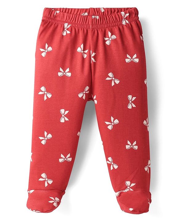 Babyhug Cotton Interlock Knit Animal Printed Bootie Leggings Pack of 3 - Multicolor