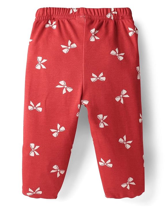 Babyhug Cotton Interlock Knit Animal Printed Bootie Leggings Pack of 3 - Multicolor