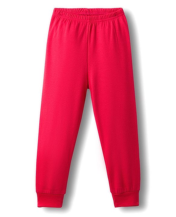 Babyhug Knit Full Length Solid Color Thermal Inner Wear Legging Pack of 2 - Navy Blue & Red