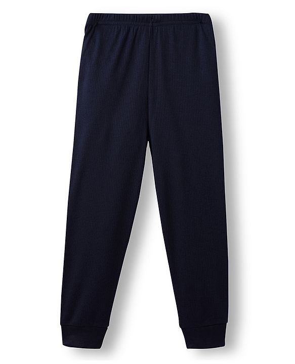 Babyhug Knit Full Length Solid Color Thermal Inner Wear Legging Pack of 2 - Navy Blue & Red
