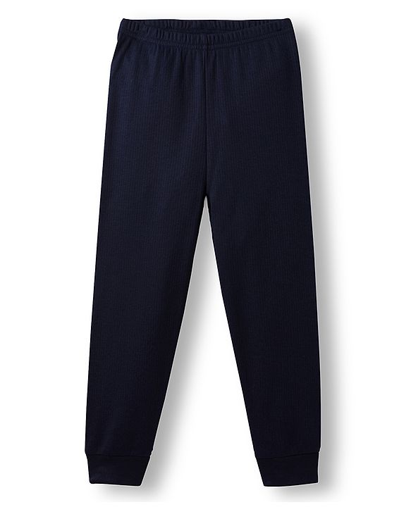 Babyhug Knit Full Length Solid Color Thermal Inner Wear Legging Pack of 2 - Navy Blue & Red