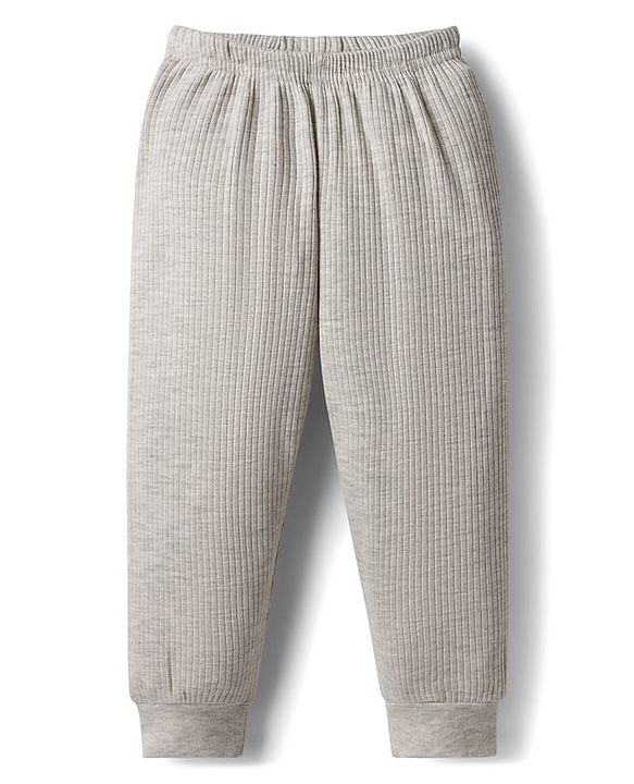 Babyhug Knit Full Length Solid Color Thermal Inner Wear Legging Pack of 2 - Charcoal Grey & Light Grey
