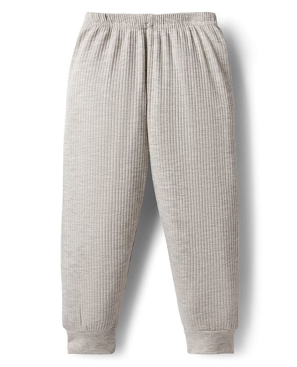 Babyhug Knit Full Length Solid Color Thermal Inner Wear Legging Pack of 2 - Charcoal Grey & Light Grey
