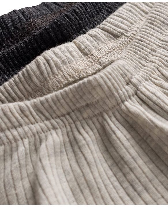 Babyhug Knit Full Length Solid Color Thermal Inner Wear Legging Pack of 2 - Charcoal Grey & Light Grey
