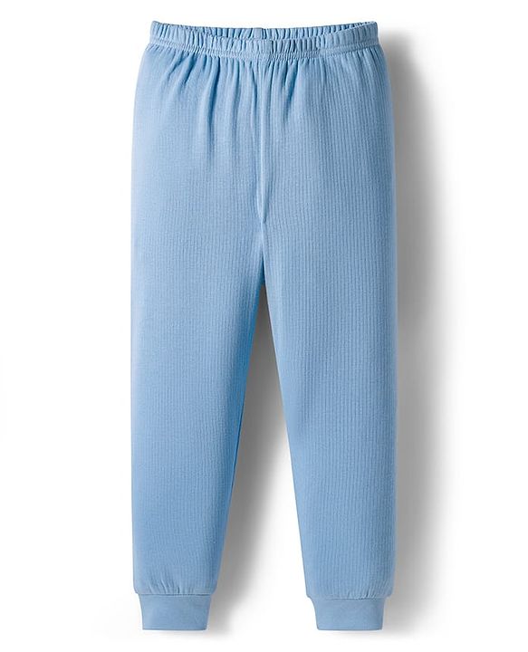 Babyhug Knit Full Length Thermal Wear Solid Leggings Pack of 2 - Pink & Light Blue