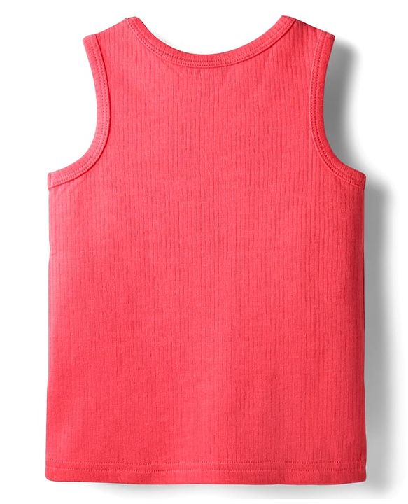 Babyhug Cotton Knit Sleeveless Solid Coloured Thermal Wear Vest Pack Of 2 - Navy Blue & Dark Pink