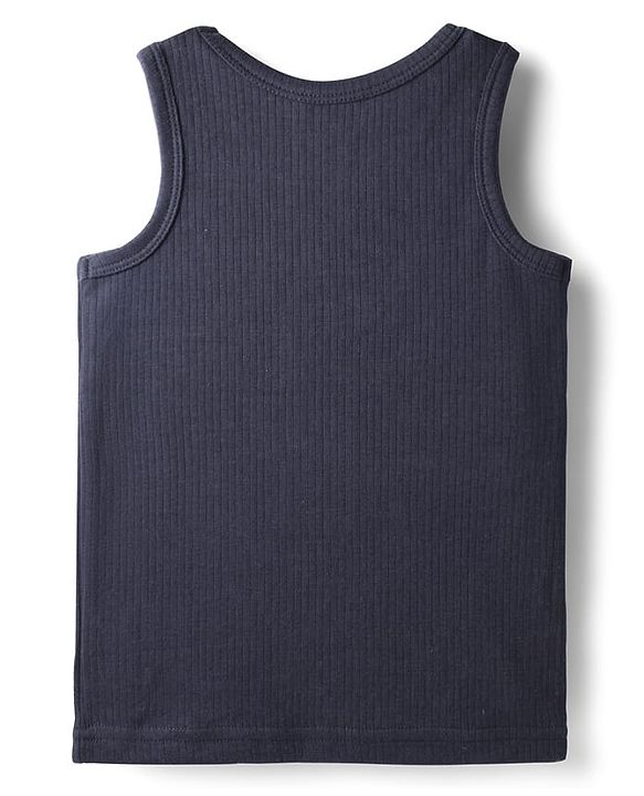 Babyhug Cotton Knit Sleeveless Solid Coloured Thermal Wear Vest Pack Of 2 - Navy Blue & Dark Pink