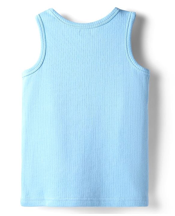 Babyhug Cotton Knit Sleeveless Solid Coloured Thermal Wear Vest Pack Of 2 - Pink & Light Blue