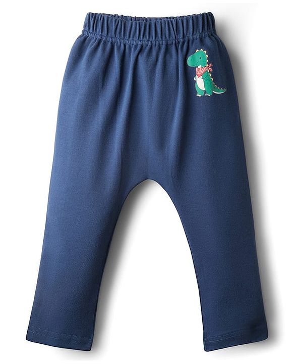 Babyhug Cotton Knit Full Length Stripes Dino & Vehicles Printed Diaper Leggings Pack Of 3 - Multi Colour