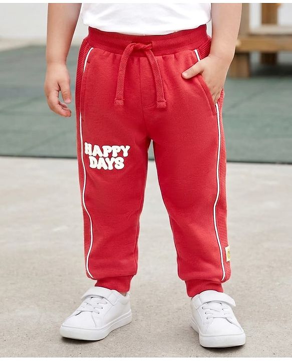 Babyhug Terry Full Sleeve T-Shirt and Cut & Sew Design Lounge Pant Set With Monster Applique- Blue  & Orange main image 0