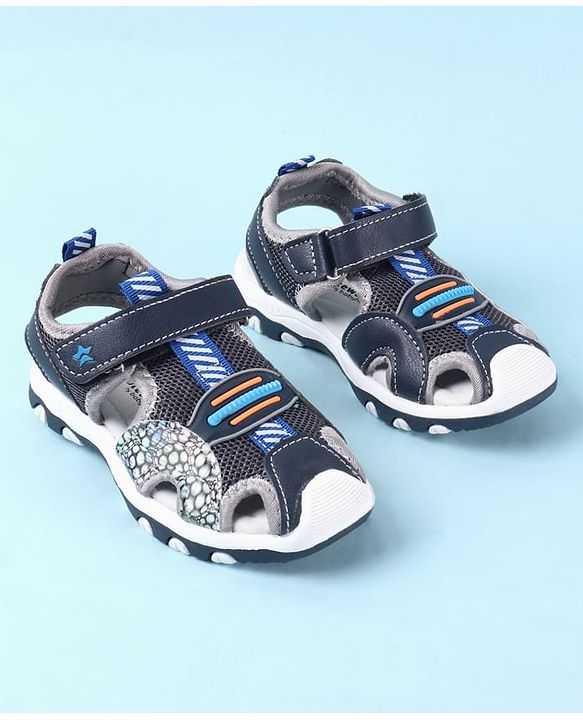 Cute Walk by Babyhug Velcro Closure PU Sandal - Navy Blue