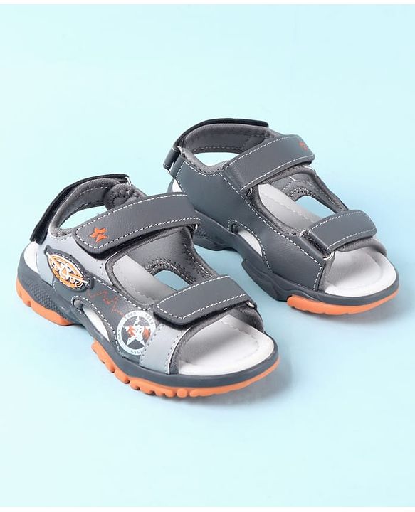 Cute Walk by Babyhug Velcro Closure PU Sandal - Grey