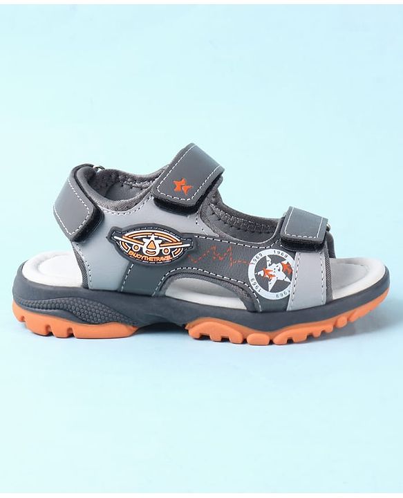 Cute Walk by Babyhug Velcro Closure PU Sandal - Grey