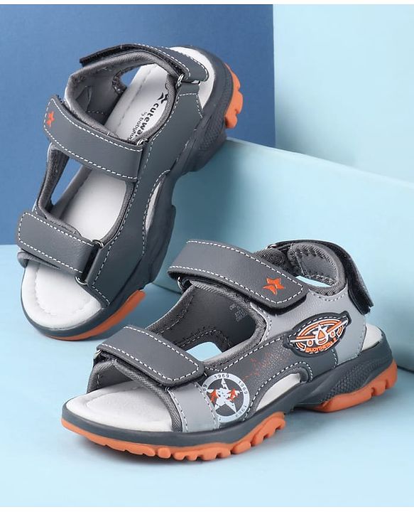 Cute Walk by Babyhug Velcro Closure PU Sandal - Grey