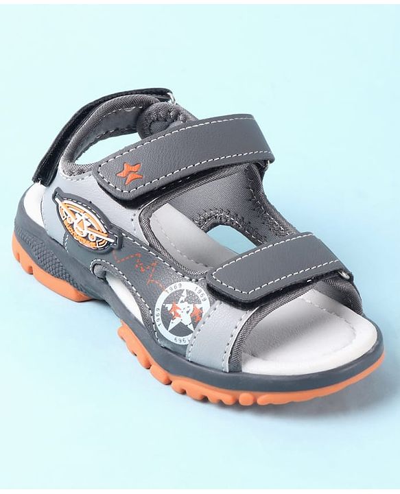 Cute Walk by Babyhug Velcro Closure PU Sandal - Grey
